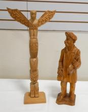 TWO LARGE WOODEN CARVINGS