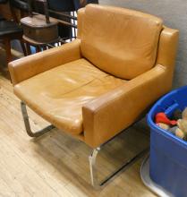 MCM LEATHER LOUNGE CHAIR