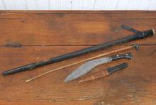 KUKRI DAGGER, WHIP & SCABBARD