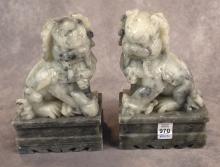 CHINESE SOAPSTONE FOO DOG CARVINGS