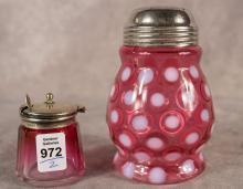 TWO ANTIQUE GLASS CONDIMENTS