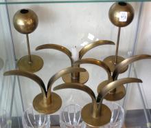 SCANDINAVIAN MCM BRASS CANDLEHOLDERS