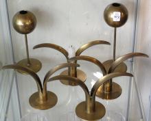 SCANDINAVIAN MCM BRASS CANDLEHOLDERS
