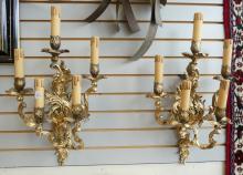 PAIR OF ELABORATE WALL SCONCES