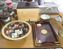 ASIAN ITEMS AND WOODEN BOX