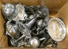 BOX LOT OF SILVER PLATE