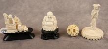 FOUR CHINESE IVORY CARVINGS