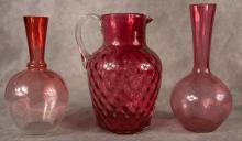 THREE PIECES OF MARY GREGORY GLASS