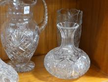 FIVE PIECES OF FINE CUT CRYSTAL