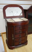 TWO JEWELLERY BOXES AND WALL CABINET