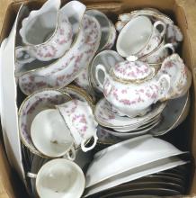 BOX LOT OF "BRIDAL ROSE" DINNERWARE