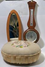 STOOL, BAROMETER AND MIRROR