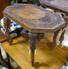 PAIR OF AFRICAN TEAK SIDE TABLES