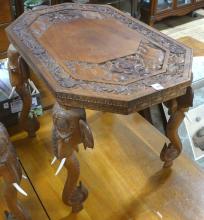 PAIR OF AFRICAN TEAK SIDE TABLES