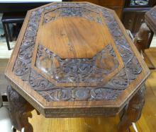 PAIR OF AFRICAN TEAK SIDE TABLES