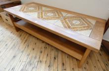 TEAK TILE TOP COFFEE TABLE