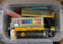 TWO BOX LOTS OF MODEL TRAINS AND ACCESSORIES