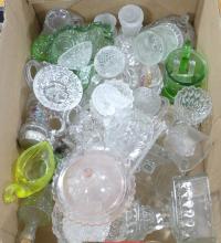 THREE BOXES OF GLASS AND ORNAMENTS