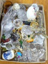 THREE BOXES OF GLASS AND ORNAMENTS