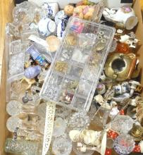 THREE BOXES OF GLASS AND ORNAMENTS