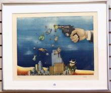 FRAMED LIMITED EDITION HAIM KERN AQUATINT ETCHING