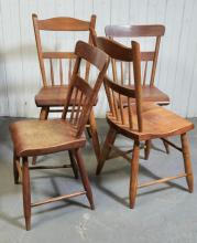 FOUR PINE CHAIRS