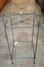 WROUGHT IRON PEDESTAL TABLE