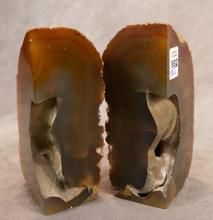 PAIR OF GEODE BOOKENDS