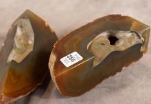 PAIR OF GEODE BOOKENDS