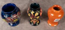 THREE MOORCROFT POTTERY VASES