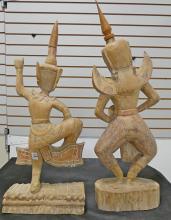 TWO THAI WOODEN CARVINGS