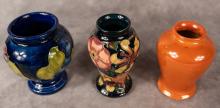 THREE MOORCROFT POTTERY VASES