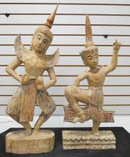 TWO THAI WOODEN CARVINGS