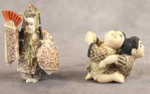 TWO JAPANESE IVORY CARVINGS