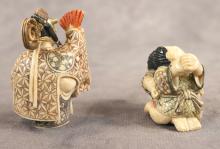 TWO JAPANESE IVORY CARVINGS