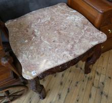 IMPORTED MARBLE TOP SIDE TABLE