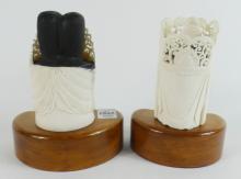 PAIR CHINESE IVORY CARVINGS