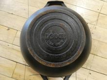 FIVE CAST IRON FRYING PANS