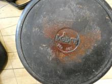 FIVE CAST IRON FRYING PANS