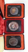 3 CANADIAN SILVER DOLLARS