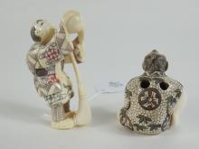 2 JAPANESE IVORY CARVINGS