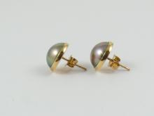 PAIR "BUTTON" EARRINGS