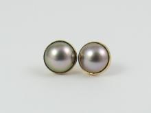 PAIR "BUTTON" EARRINGS